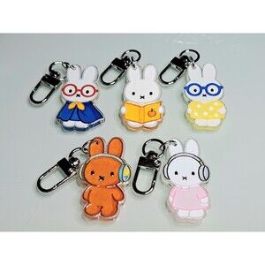 Miffy Keychain Purse Backpack Charm Clip Set of 5